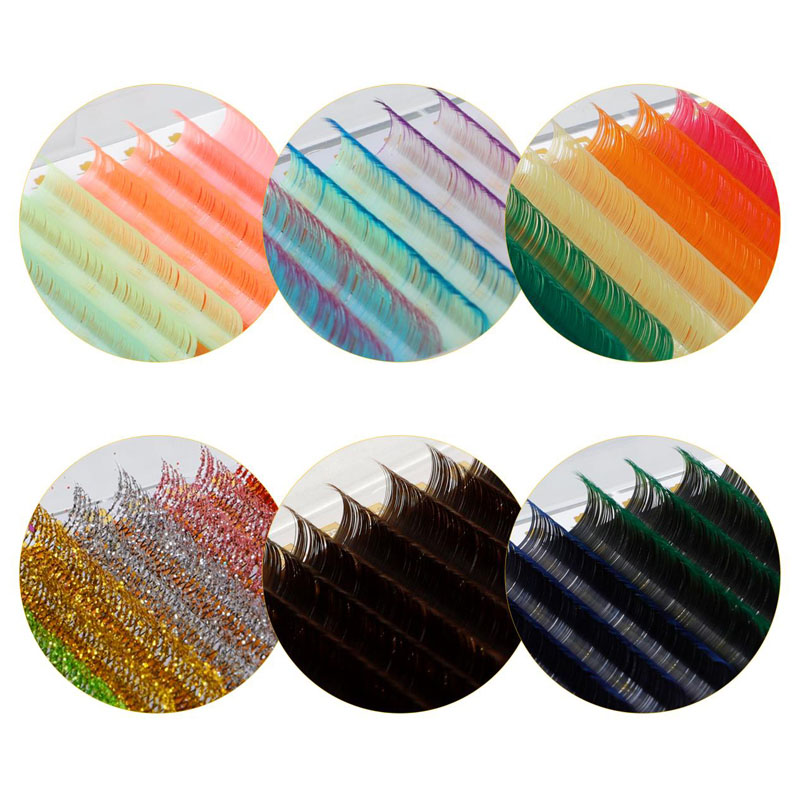 カラフルなまつげエクステンション